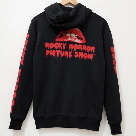 Rocky Horror Picture Show XL Black Sweatshirt Hoodie H&M Divided Cotton Blend - Picture 4 of 9